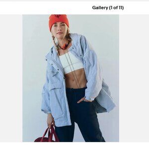 Free People Billie Boxy Lightweight Insulated Jacket in Steel Gray Size M-L NWT